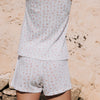 Short algodón canalé estampado floral Fabiana