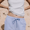 Pantalón de algodón seersucker mil rayas Lilia
