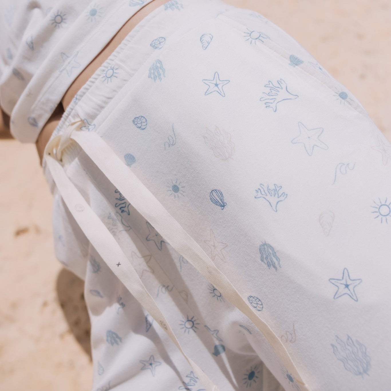 Cotton trousers with marine print Moana