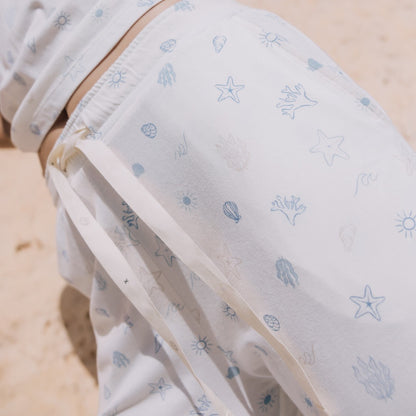 Cotton trousers with marine print Moana