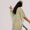 Cotton washed-effect caftan Tuse