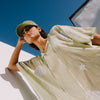Cotton washed-effect caftan Tuse