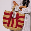 Bicolour natural fibre beach bag Redba