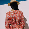 Caftán largo algodón estampado floral Kenla