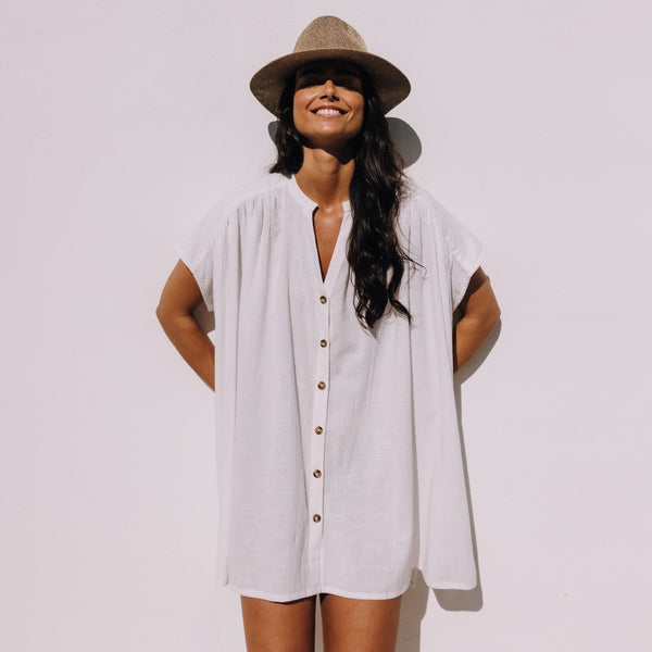 Caftán chemise en coton Sere