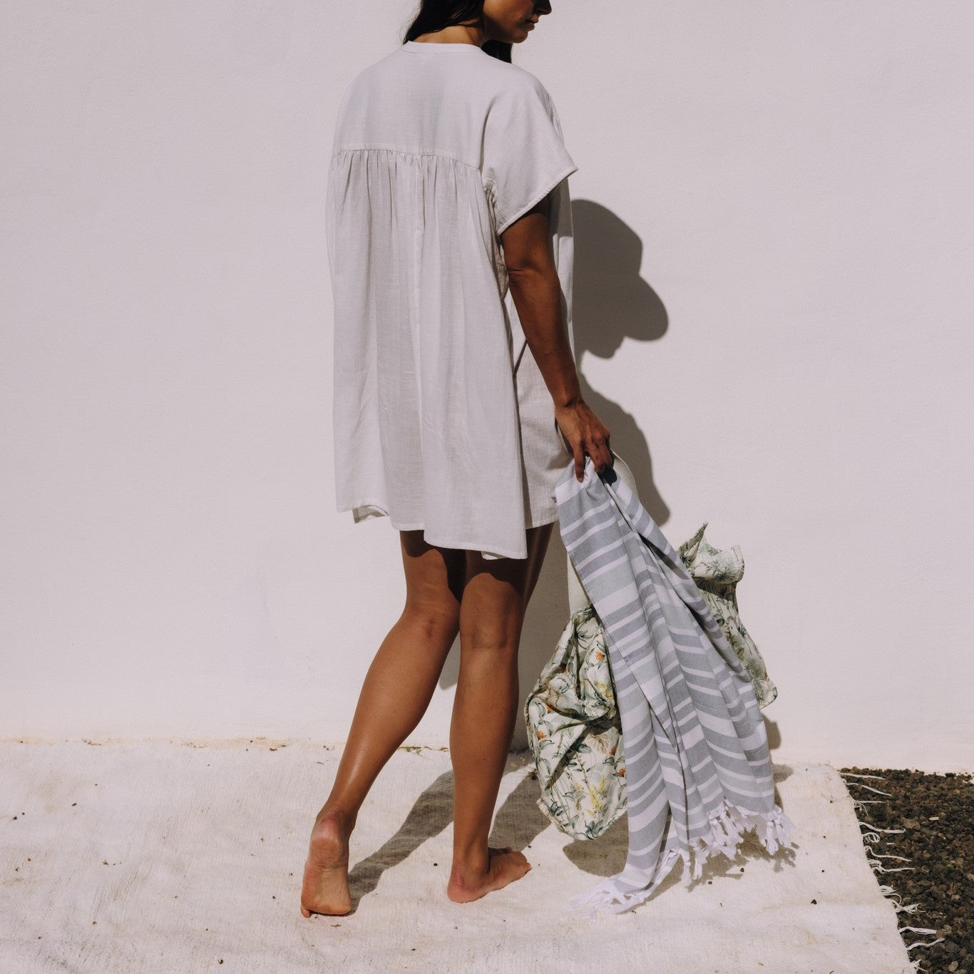 Caftán chemise en coton Sere