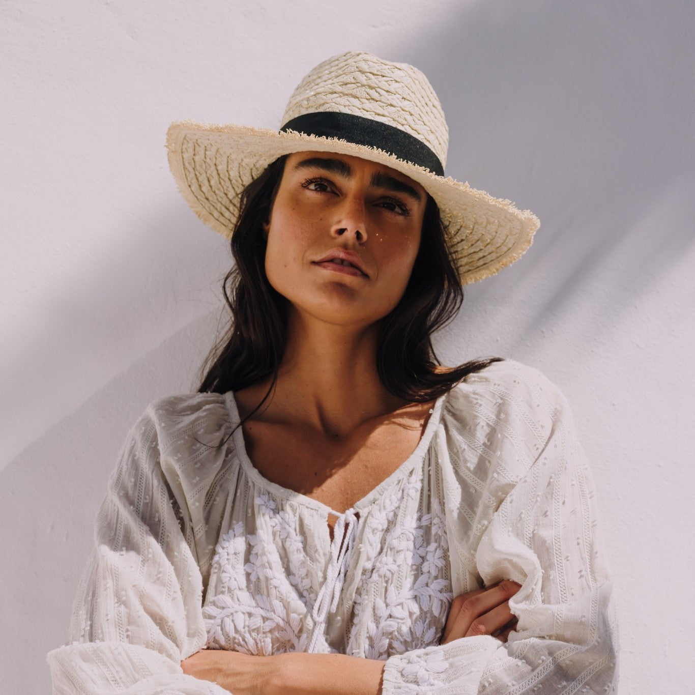 Wide-brim paper fiber hat Cint