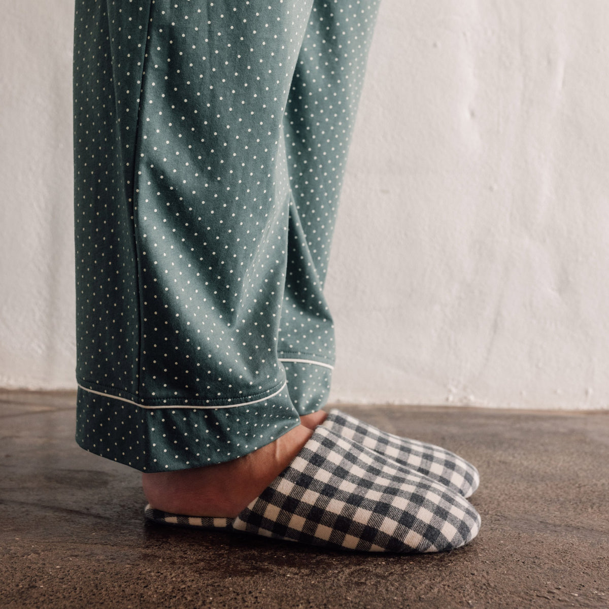 Checked flannel mule slippers Ginh