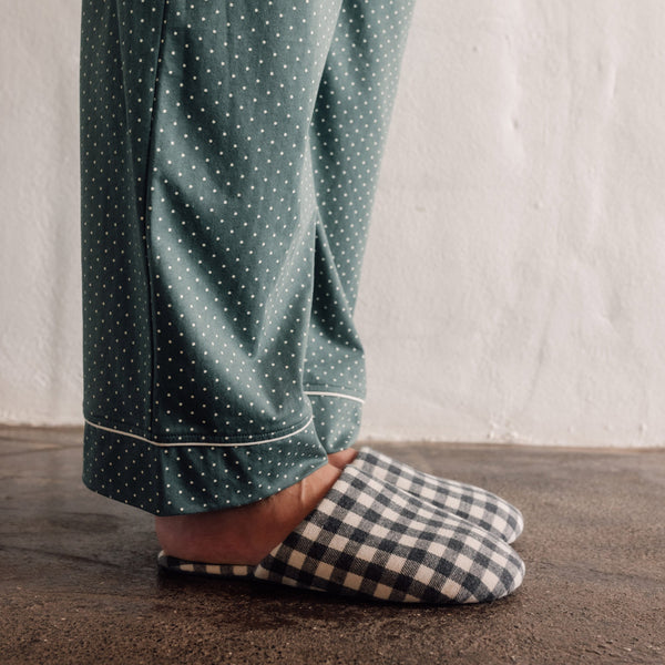 Checked flannel mule slippers Ginh