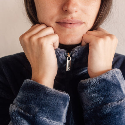 Chaqueta efecto pelo cuello alto Est