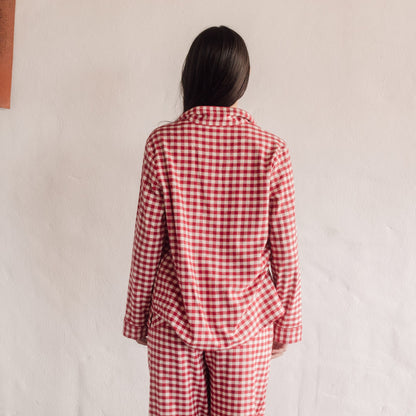 Chemise de pyjama flanelle coton vichy Vina