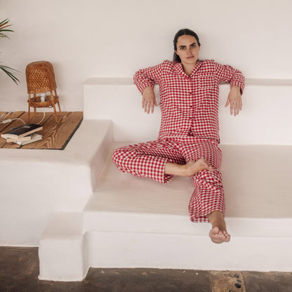 Pantalon de pyjama flanelle coton vichy Vina