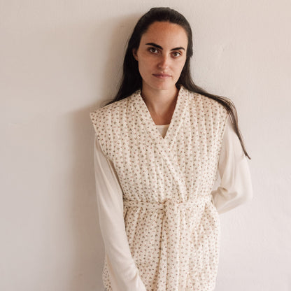 Gilet matelassé en maille à fleurs Chaleco