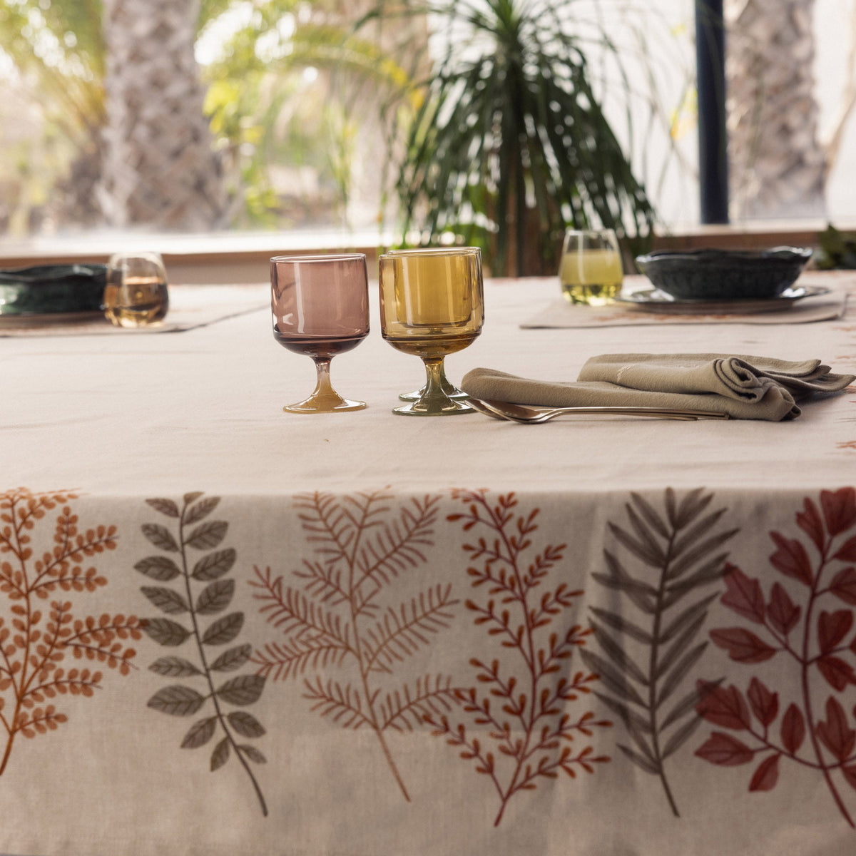 Nappe coton antitache feuilles naturelles Panzu