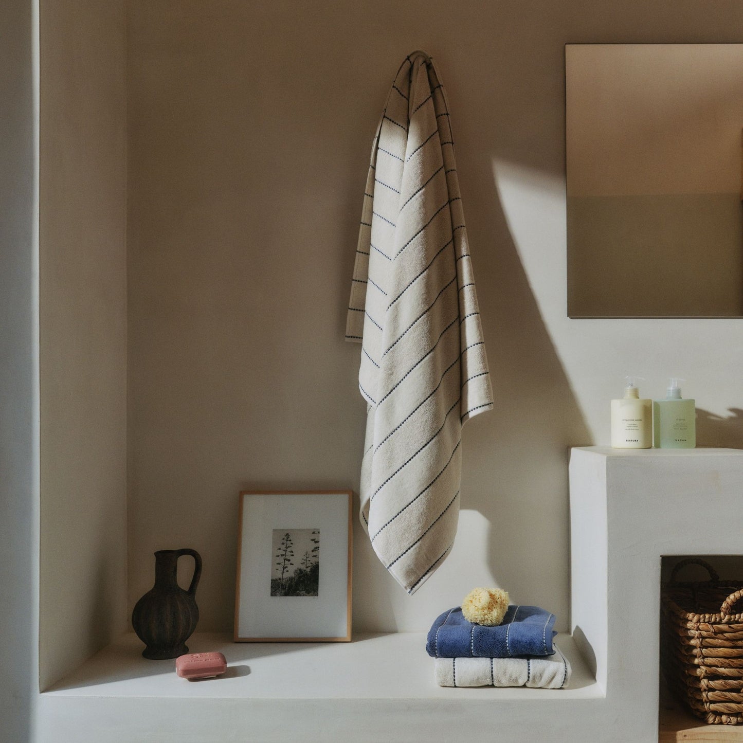 Toalla de baño algodón velour rayas Meto