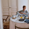 Round cotton tablecloth with hemstitch Clarur