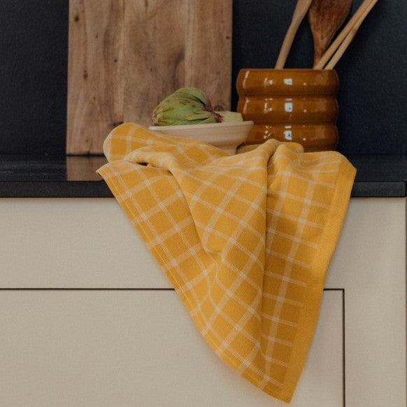 Set of 2 cotton terry checked cloths Tuito